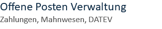 Offene Posten Verwaltung Zahlungen, Mahnwesen, DATEV